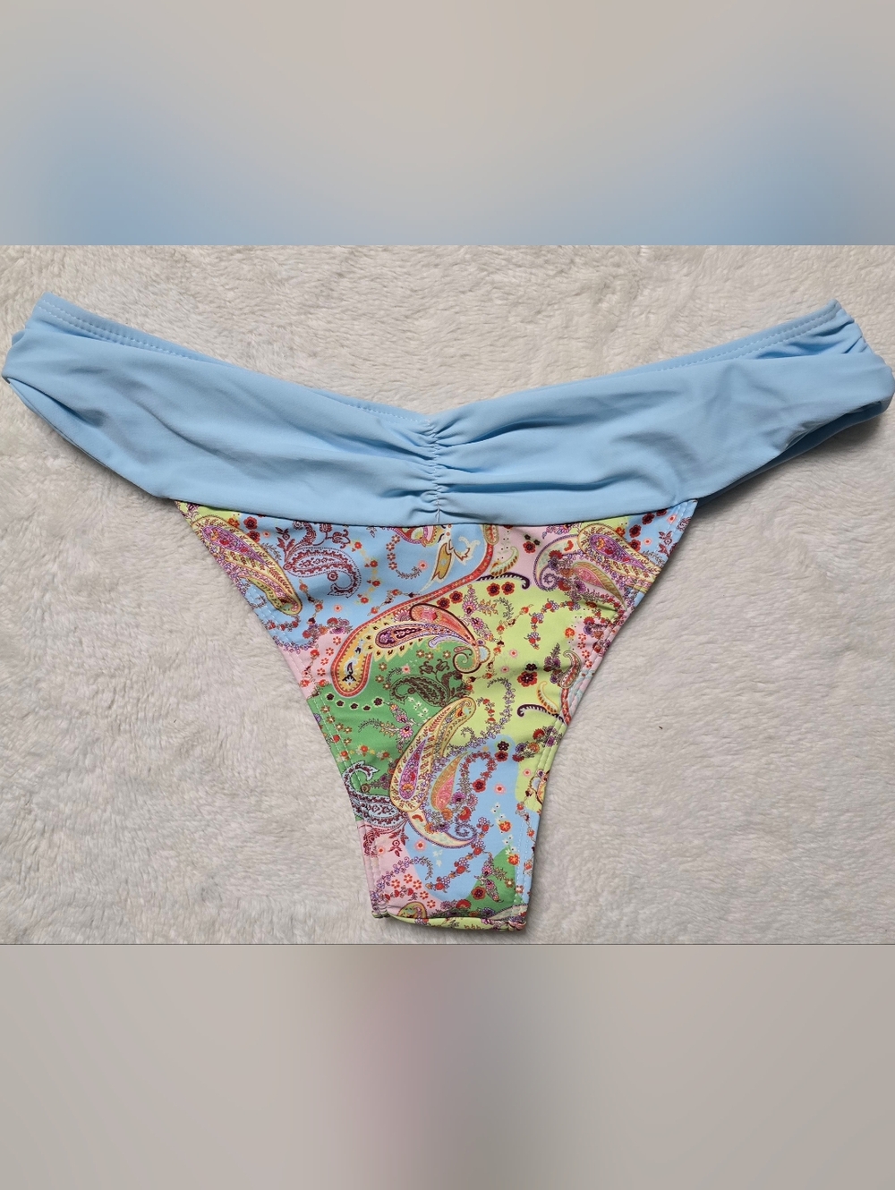 2pc Blue Pink Swim Bikini Set Size L Large NEW Push Up Bra Top Swimsuit Floral - Picture 5 of 8